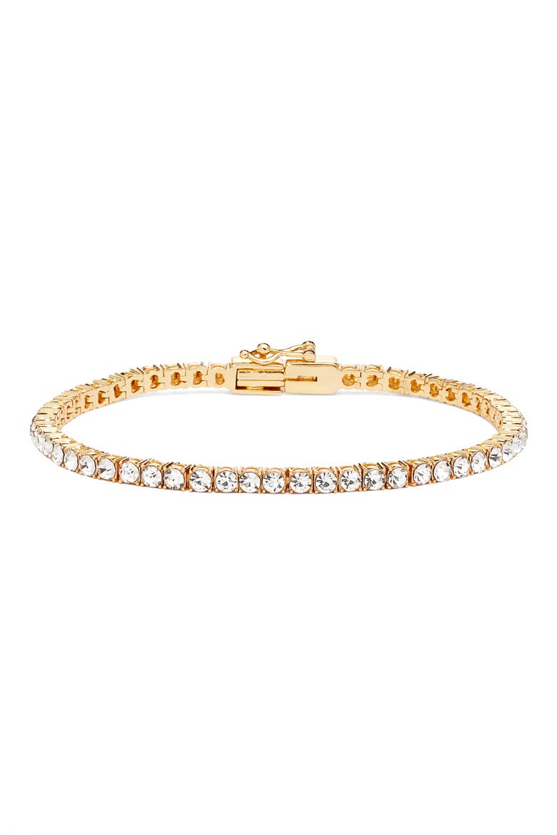 Cubic Zirconia Tennis Bracelet, 3mm, Main, color, CLEAR- GOLD