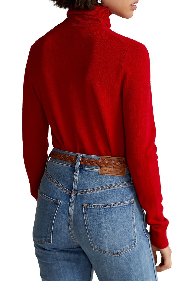 Cashmere Turtleneck Sweater, Alternate, color, MARTIN RED