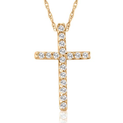 1/10ct Diamond Cross Pendant 10k Gold