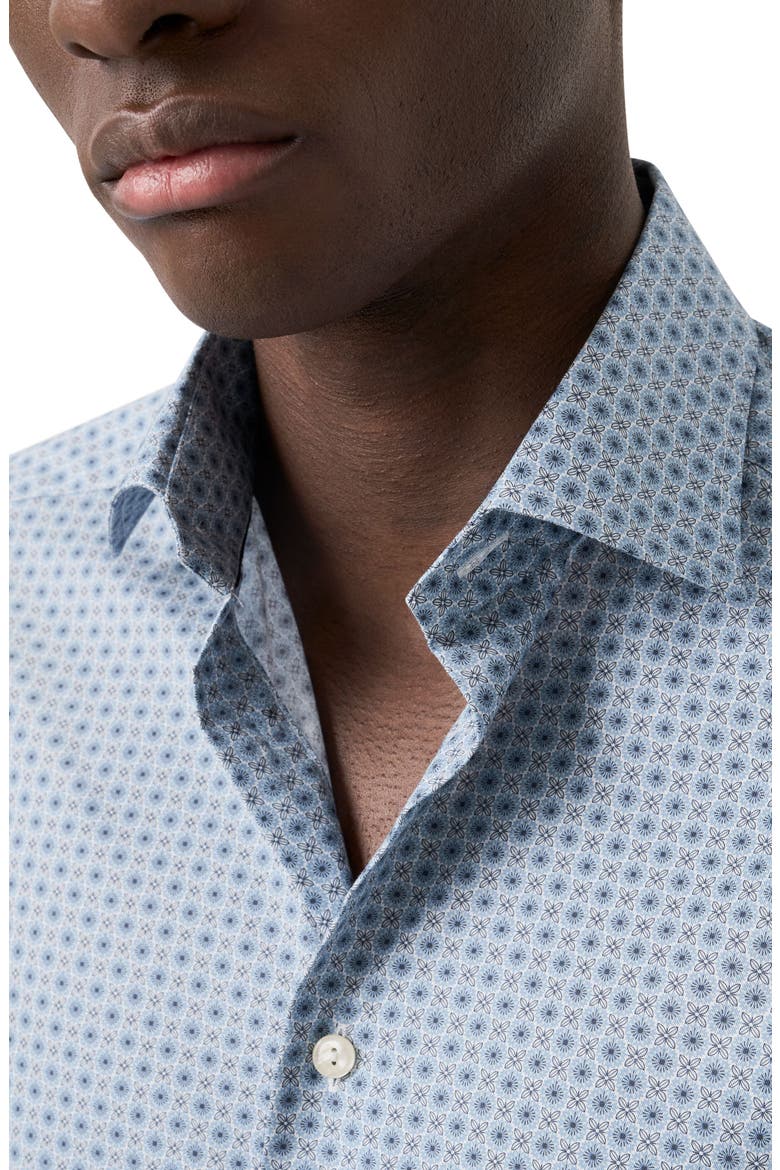 Slim Fit Floral Medallion Organic Cotton Dress Shirt, Alternate, color, MEDIUM BLUE