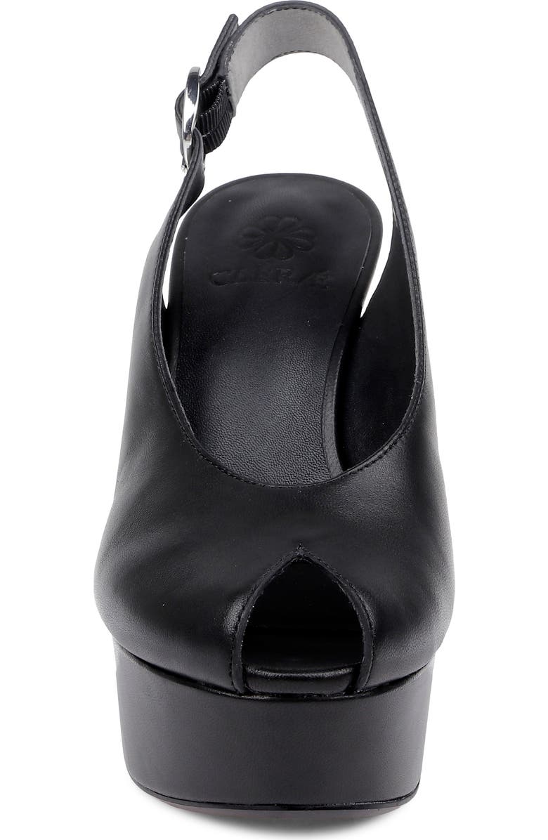 CLERAE Devi Slingback Platform Wedge Sandal, Alternate, color, Black Leather