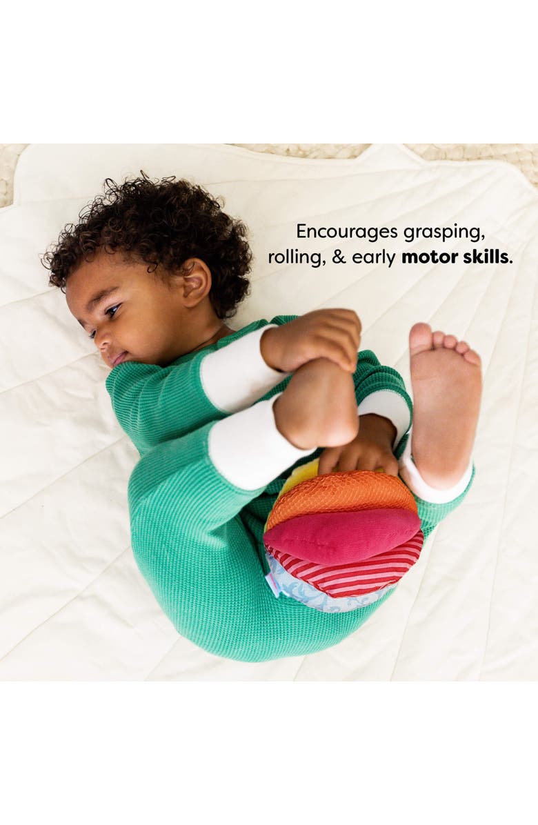 HABA Rainbow Baby Ball - Machine Washable Baby Sensory Toys - Ideal Baby Toy for Teething, Tummy Time Toys for Ages 6 Months & up, Alternate, color, Multi