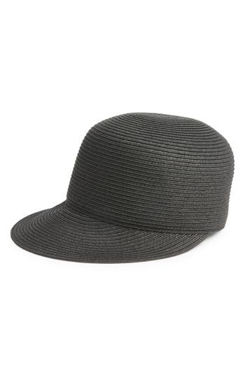 Nordstrom Straw Baseball Cap In Black