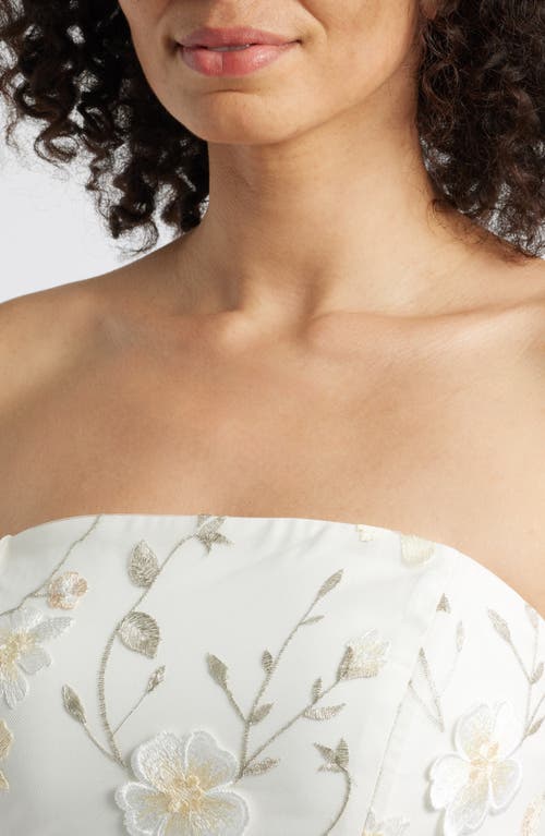 Sam Edelman 3d Flower Strapless Midi Dress In White