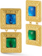 CHLOE AND MADISON 18K Gold Plated Square Drop Earrings
