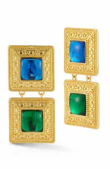CHLOE AND MADISON 18K Gold Plated Square Drop Earrings