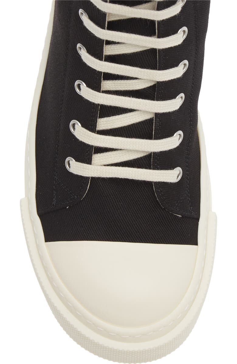 Rick Owens DRKSHDW High Top Sneaker, Alternate, color, Black/ Milk/ Milk