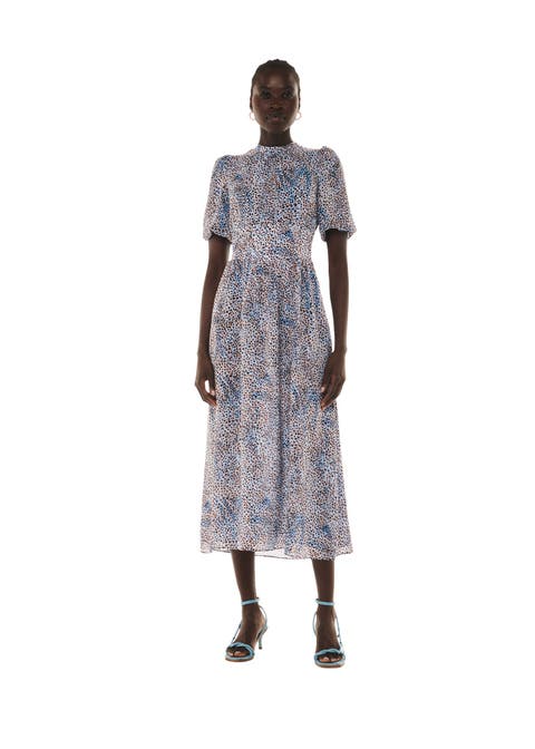 High Neck Fit & Flare Midi Dress