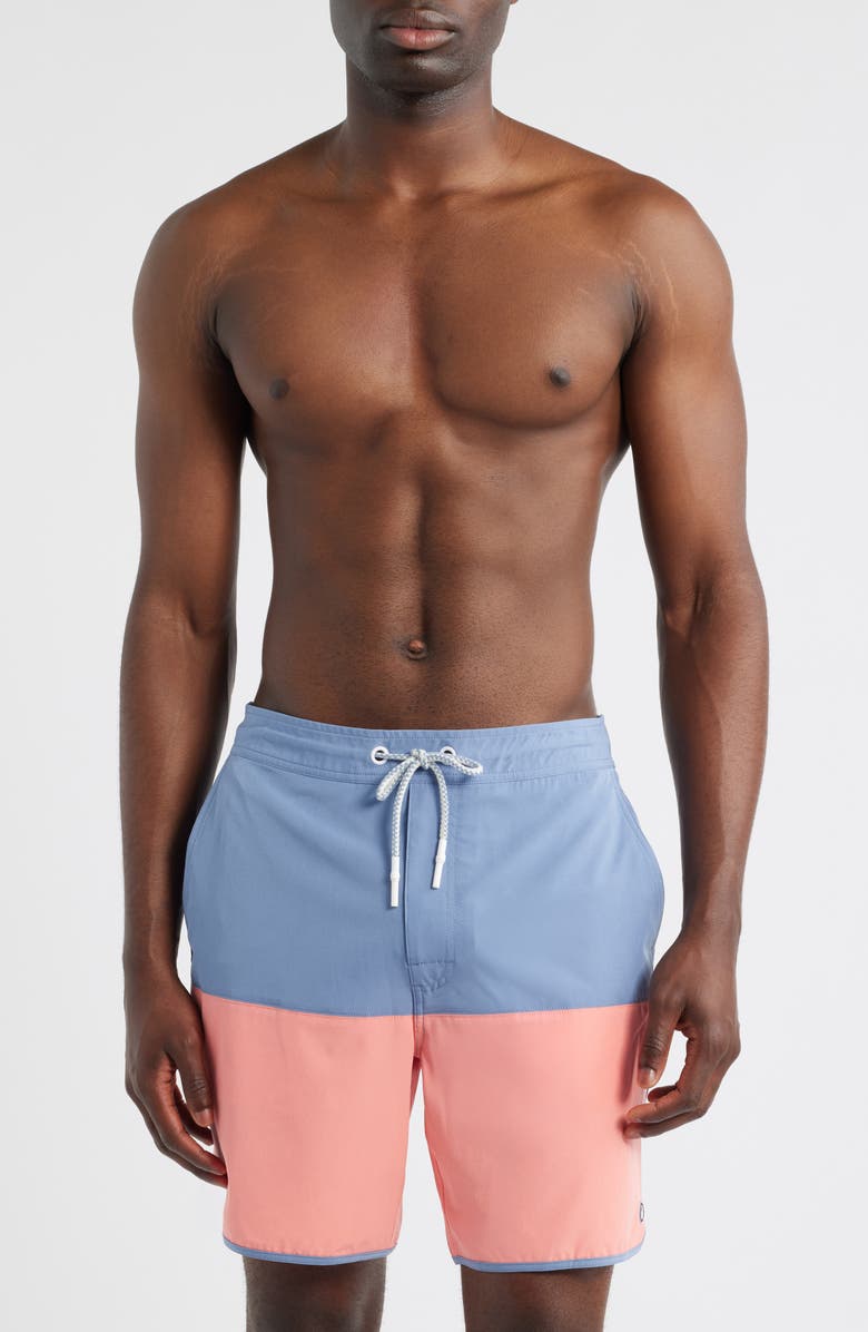 johnnie-O Tully Colorblock Swim Trunks, Main, color, 