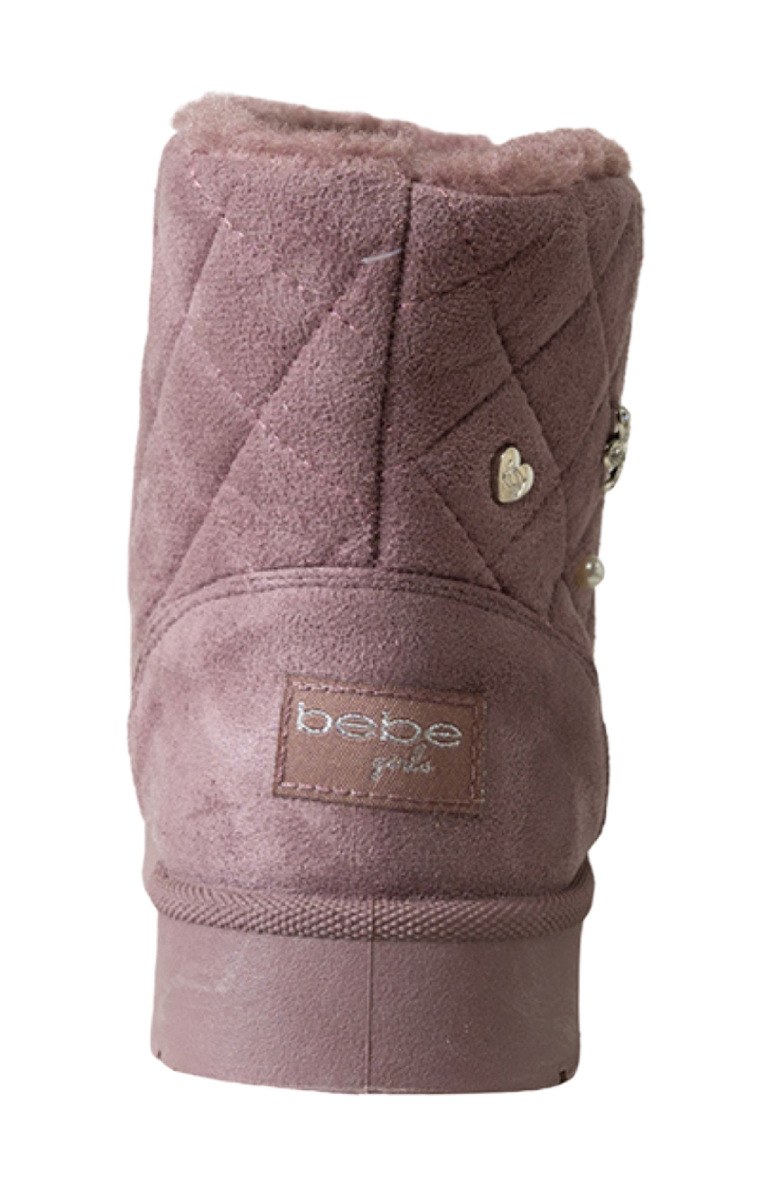 Kids' Quilted Bootie, Alternate, color, DARK MAUVE