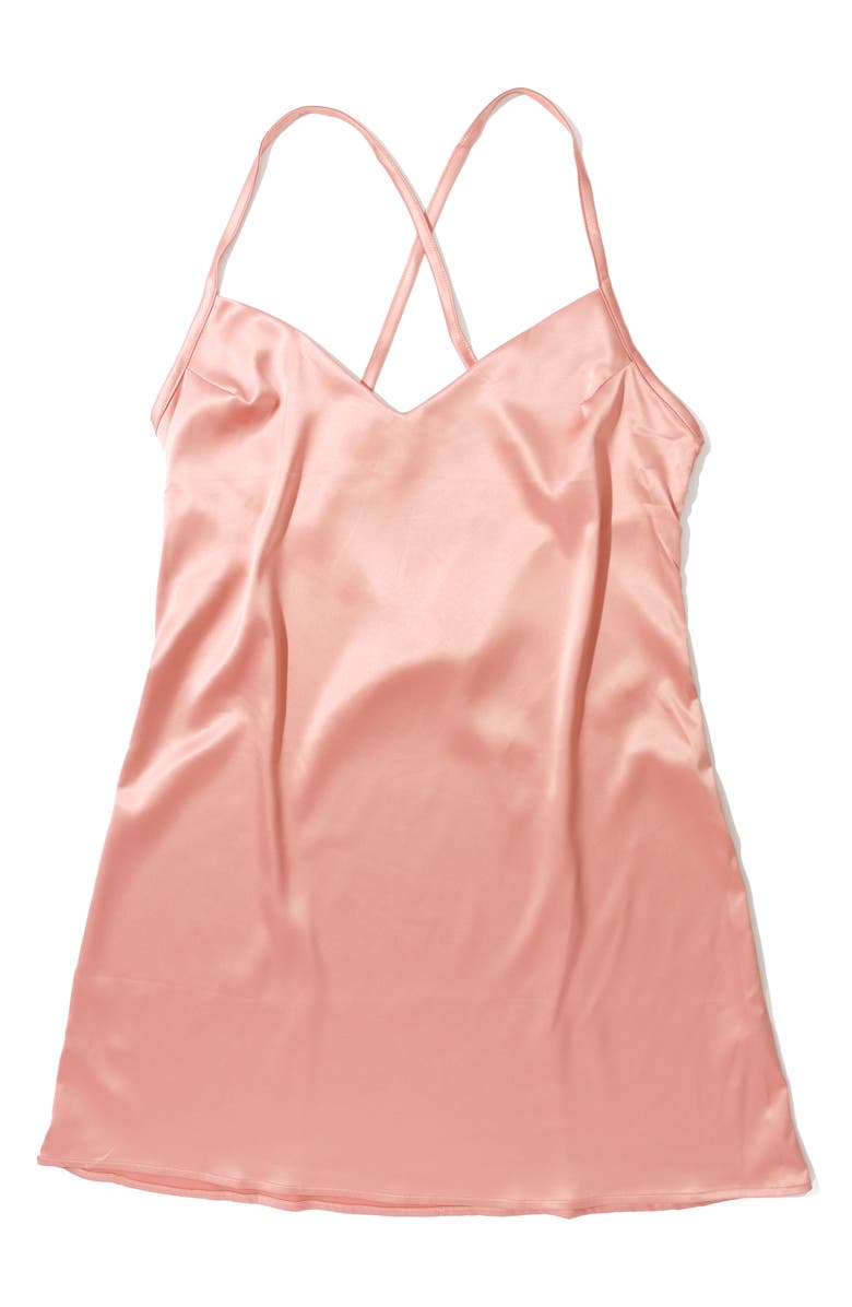 Hanky Panky Satin Chemise, Alternate, color, Rose Latte
