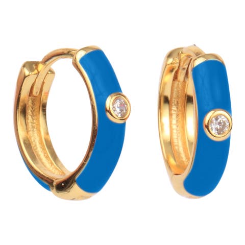 Enamel Huggie Hoops