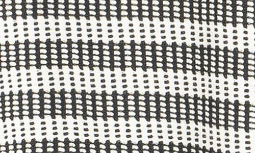 Max Studio Flek Textured Stripe Boxy T-shirt In Black/cream