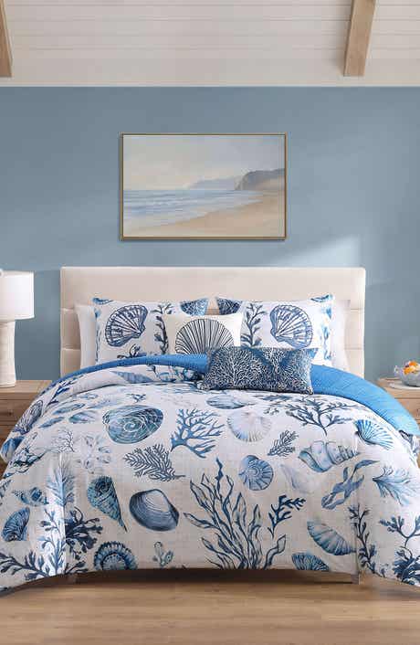 Shells and Seaplants Cotton Sateen Comforter Set