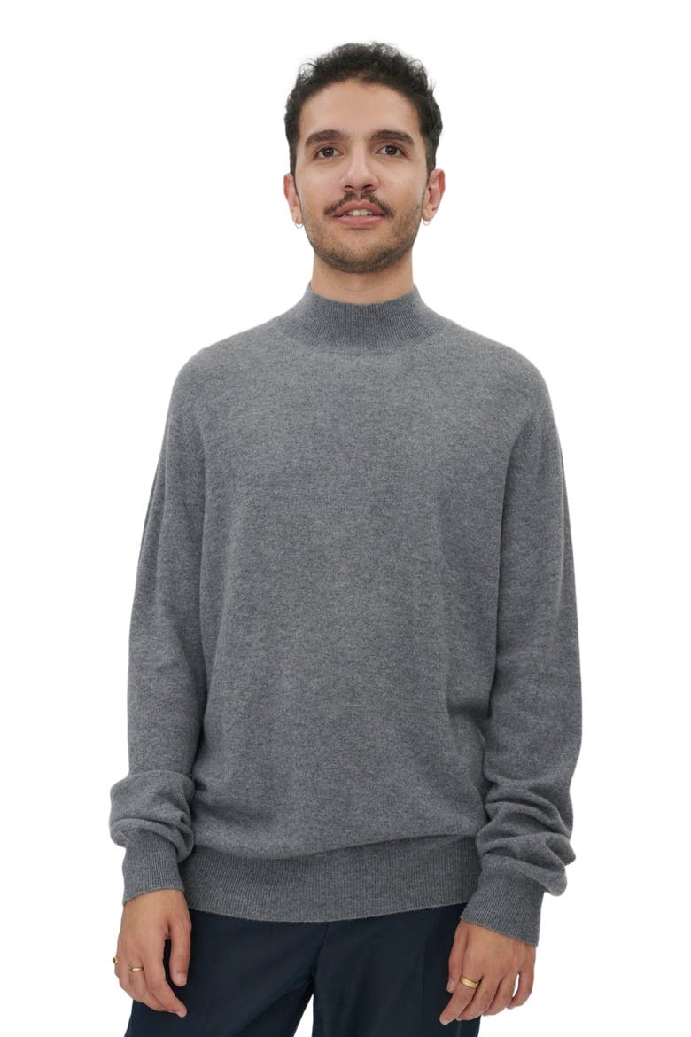 Essential Mock Neck Cashmere Sweater, Alternate, color, dim gray