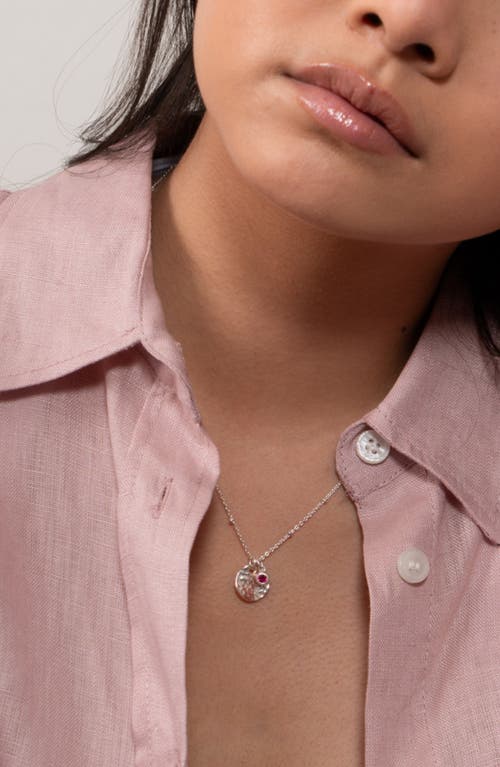 Dower & Hall Hammered Disc & Ruby Array Necklace In Metallic