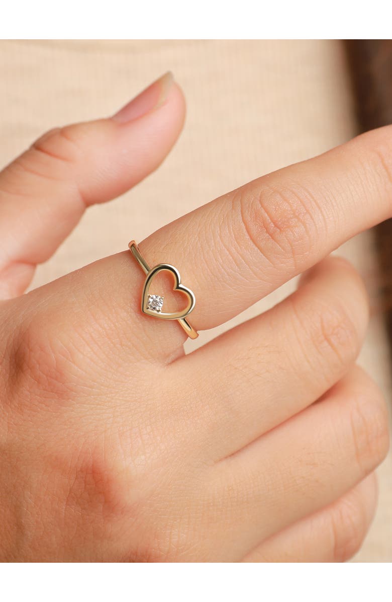 DEVATA Open Heart Ring in 14K Gold, Alternate, color, Yellow Gold