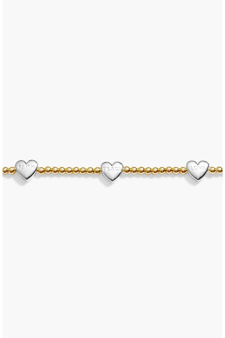A Little 'Faith, Peace, Love' Bracelet In Silver And Gold-Tone Plating, Alternate, color, Metallic Gold