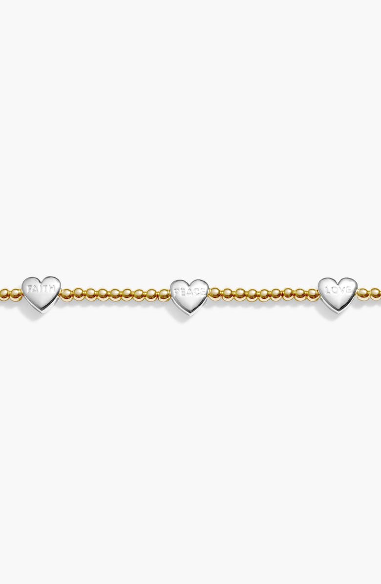 A Littles & Co A Little 'Faith, Peace, Love' Bracelet In Silver And Gold-Tone Plating, Alternate, color, Metallic Gold