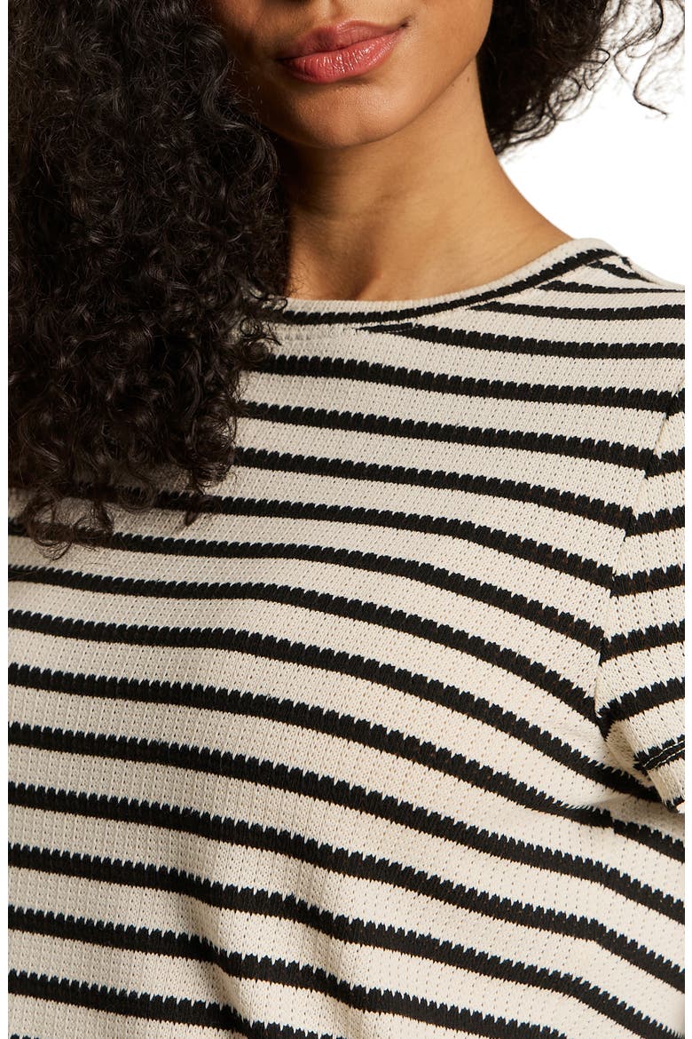 Perfect Texture Stripe Tee, Alternate, color, MACRAME BLACK CROCHET