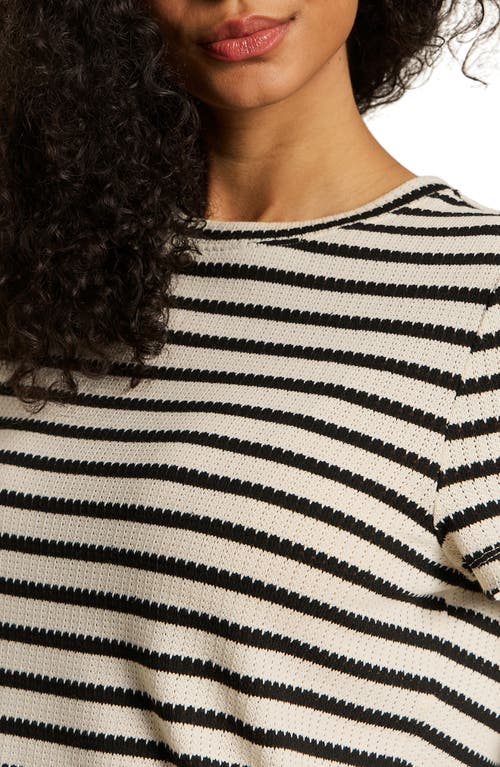 Sanctuary Perfect Texture Stripe Short Sleeve Sweater