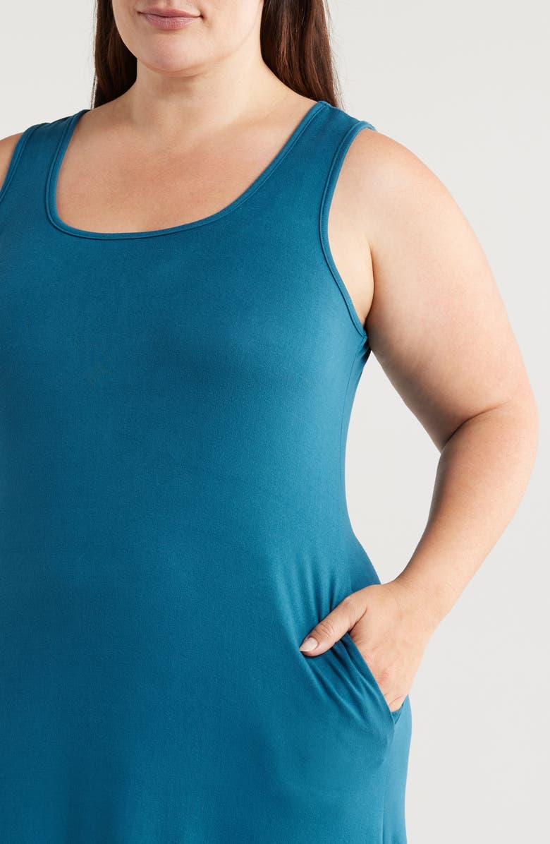 24seven Comfort Apparel Maxi Tank Dress, Alternate, color, Teal
