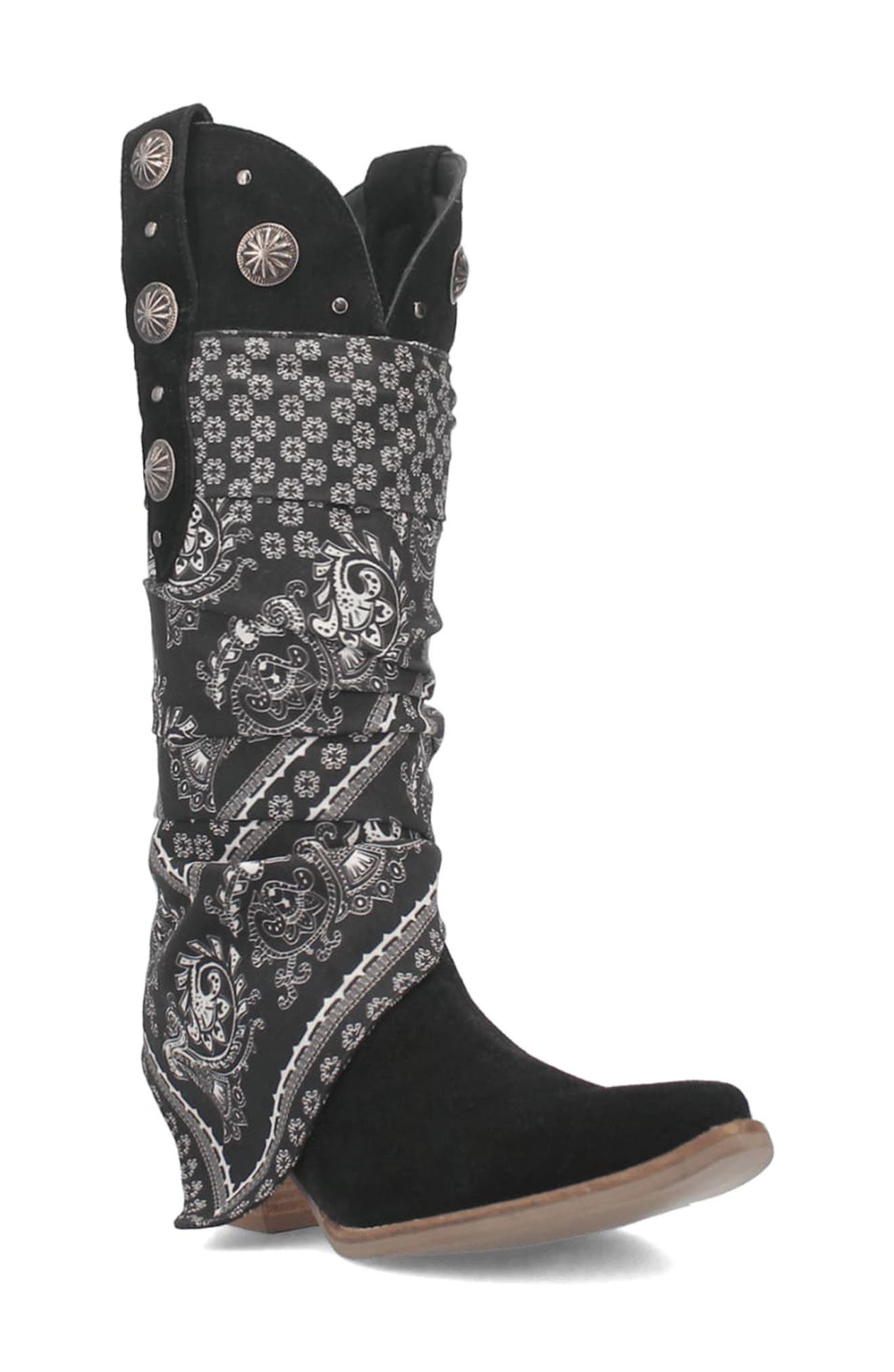 Dingo Rhapsody Knee High Paisley Western Boot, Main, color, 