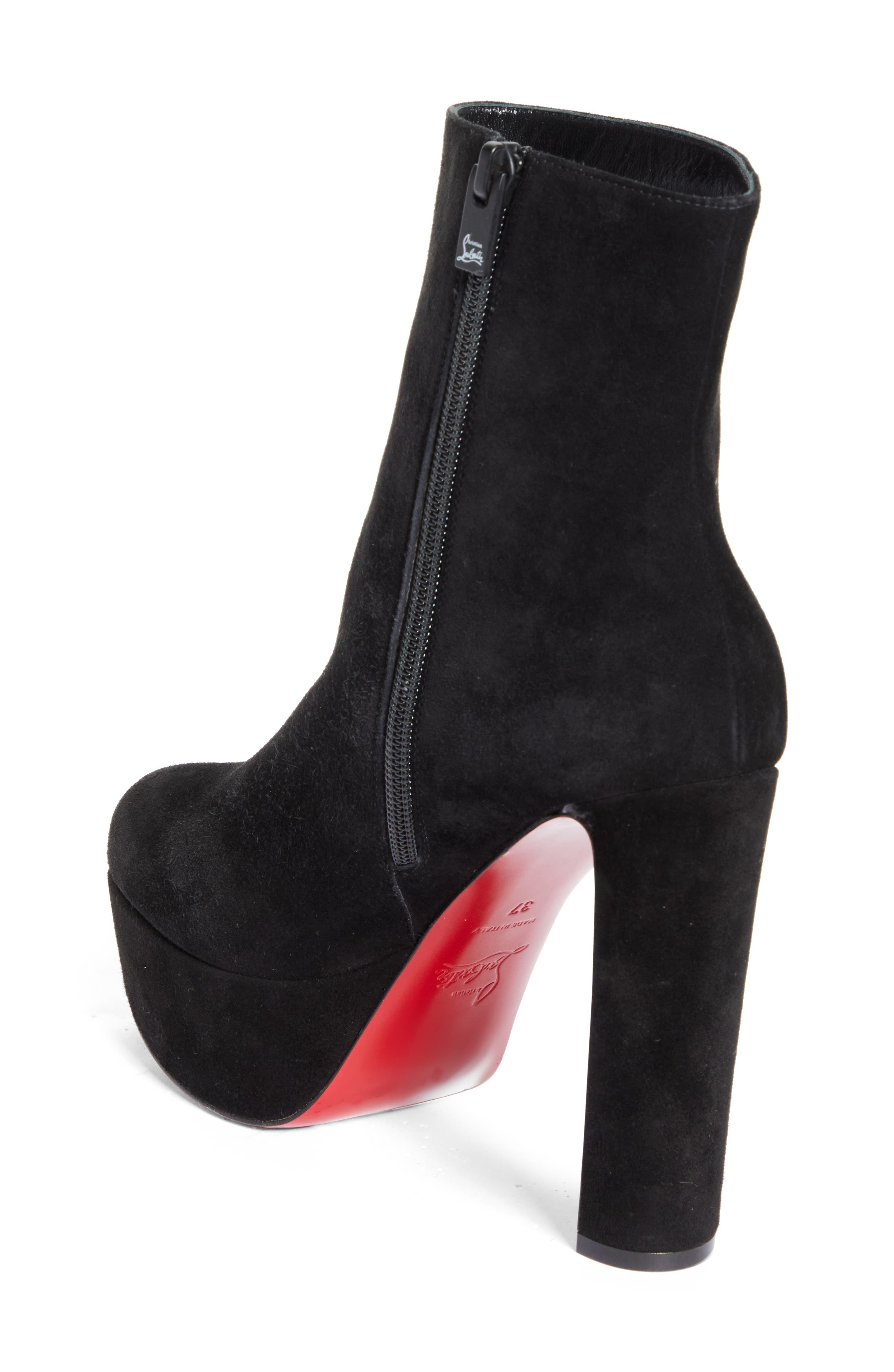 Christian Louboutin Loo Platform Bootie, Alternate, color, Black