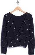 Elie Tahari Embellished V-Wrap Back Cashmere Sweater
