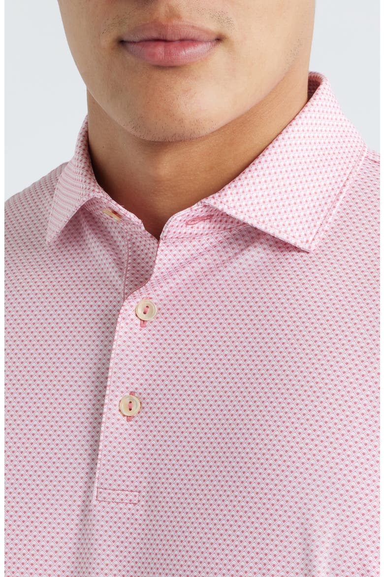 Medina Microprint Performance Jersey Polo, Alternate, color, CHILI RED