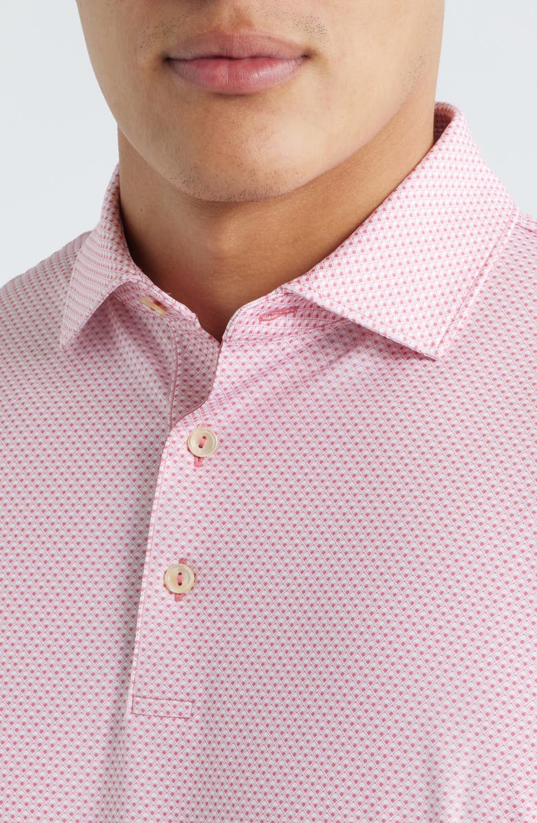 Peter Millar Medina Microprint Performance Jersey Polo, Alternate, color, Chili Red