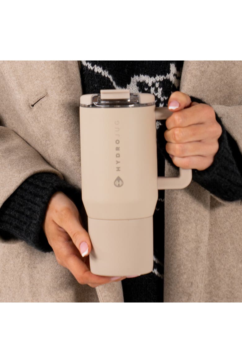Coffee Traveler 20 oz - Leak-Resistant, Ceramic-Lined Insulated Travel Coffee Mug for Hot or Cold Drinks with Flip Lid, Alternate, color, Dune