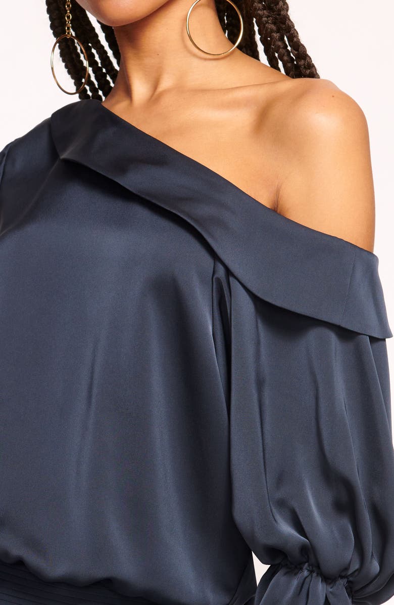 Ramy Brook Sammy One-Shoulder Top, Alternate, color, Navy