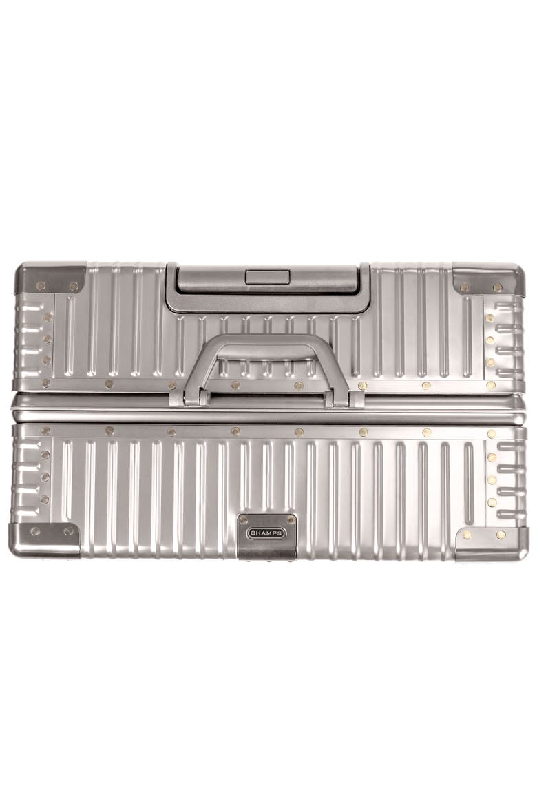 Elite Large Aluminum Hardside Suitcase, Alternate, color, SILVER
