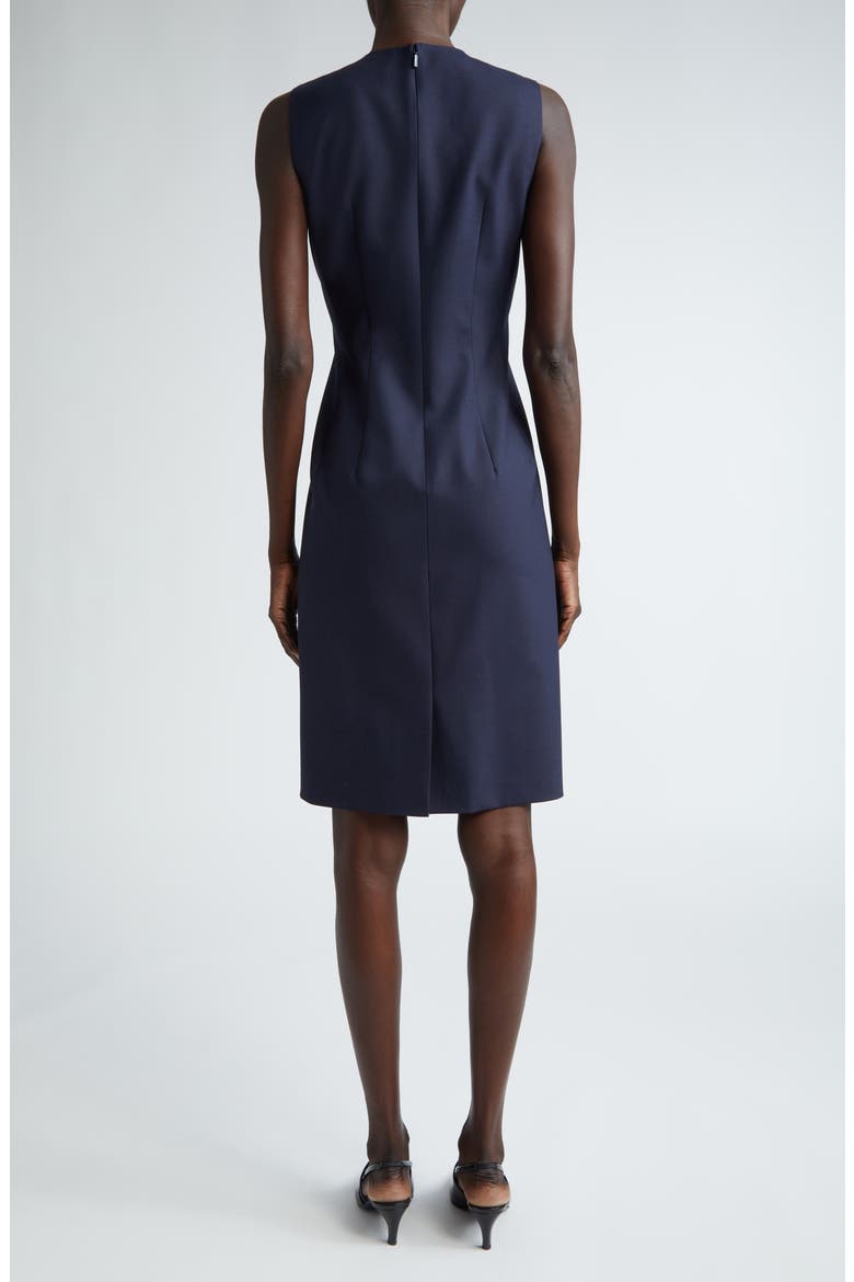 Stretch Wool V-Neck Sheath Dress, Alternate, color, INK