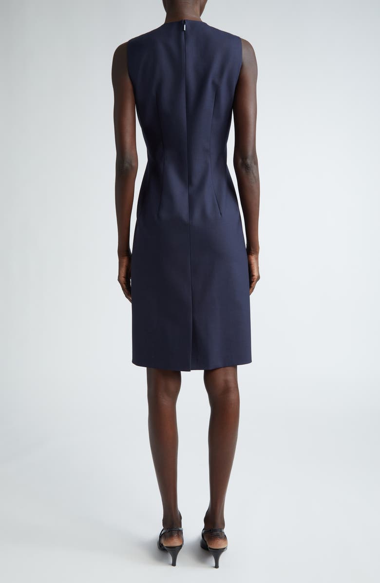 Lafayette 148 New York Stretch Wool V-Neck Sheath Dress, Alternate, color, Ink