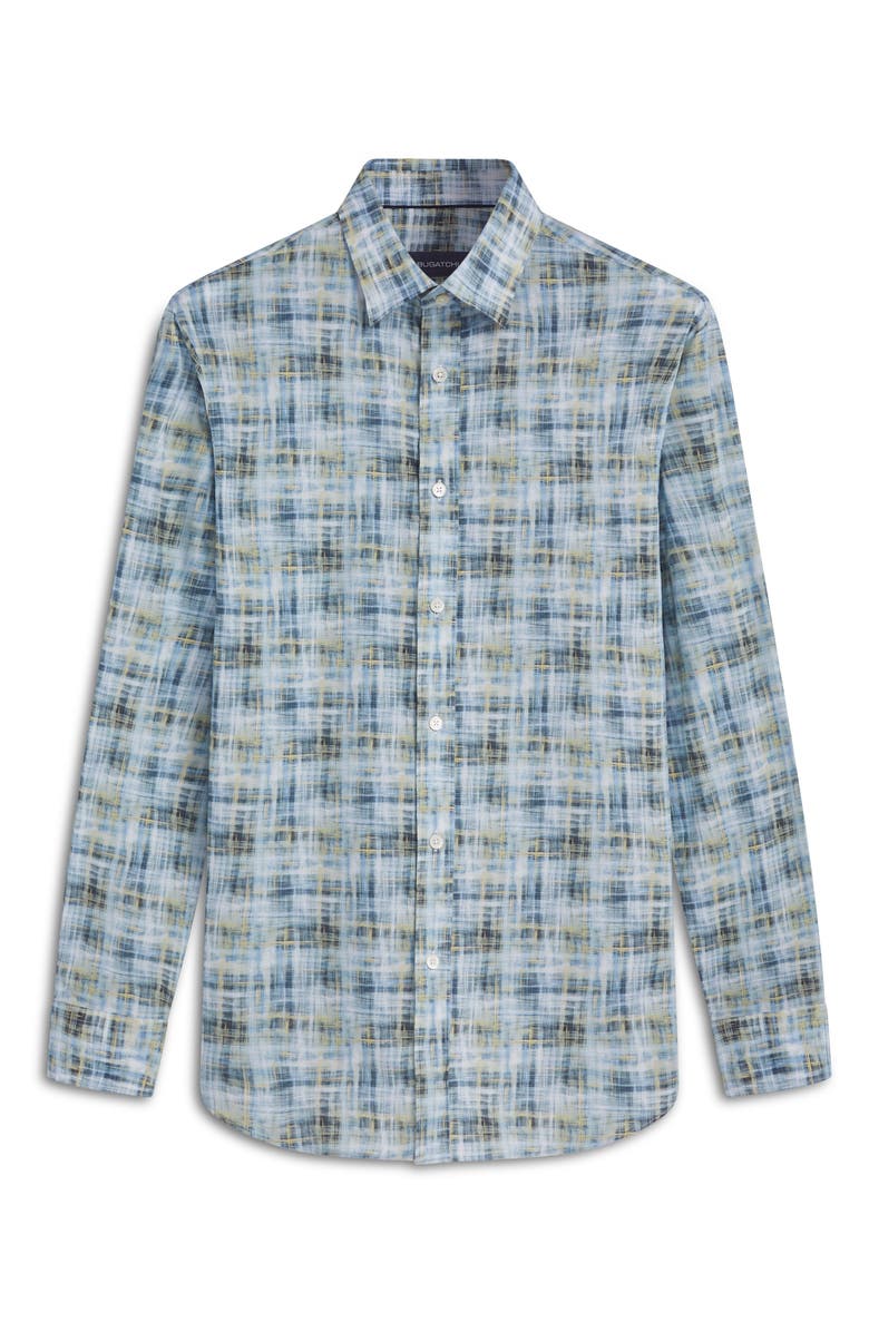 Bugatchi Shaped Fit Print Stretch Cotton Button-Up Shirt, Alternate, color, 