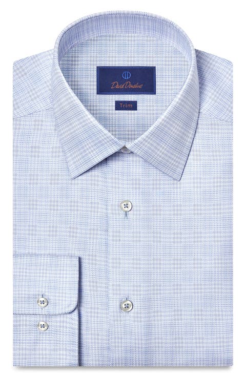 Trim Fit Check Cotton Dobby Dress Shirt