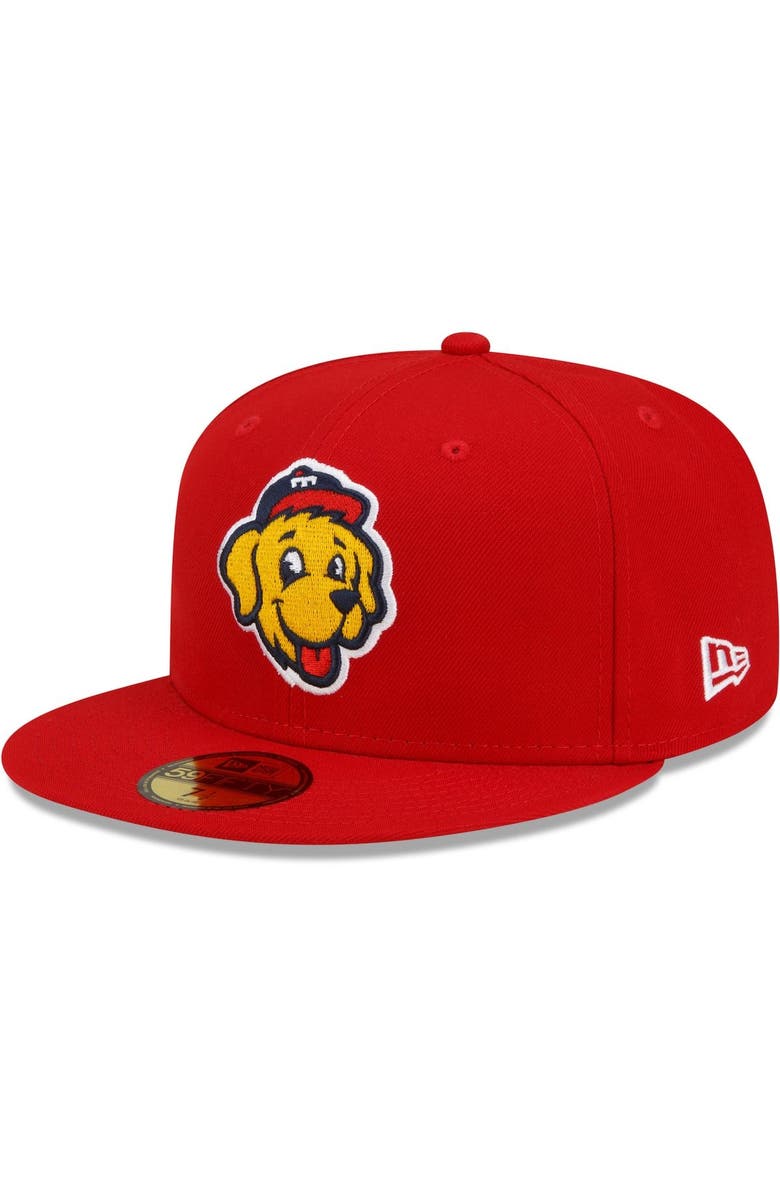 New Era Men's New Era Red Toledo Mud Hens Theme Night 59FIFTY Fitted Hat, Main, color,