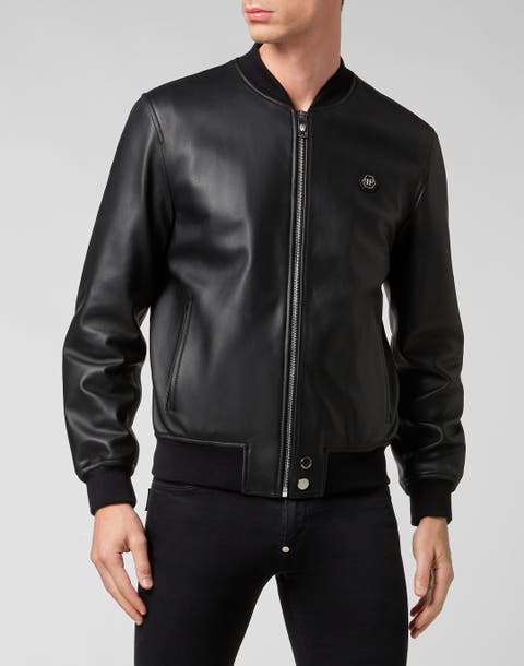 Skull & Bones Nappa Leather Bomber Jacket Skull Men