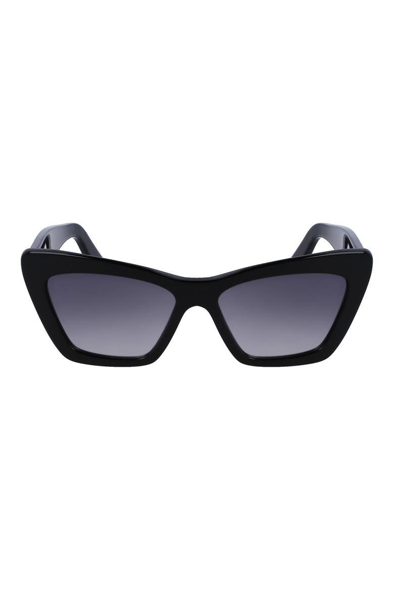 Gancini 55mm Gradient Rectangle Sunglasses, Alternate, color, BLACK