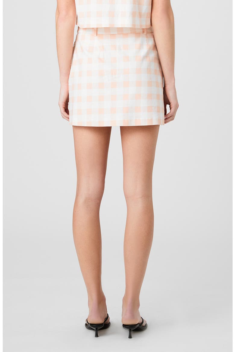 Belted Linen Blend Minidress, Alternate, color, SEASHELL GINGHAM