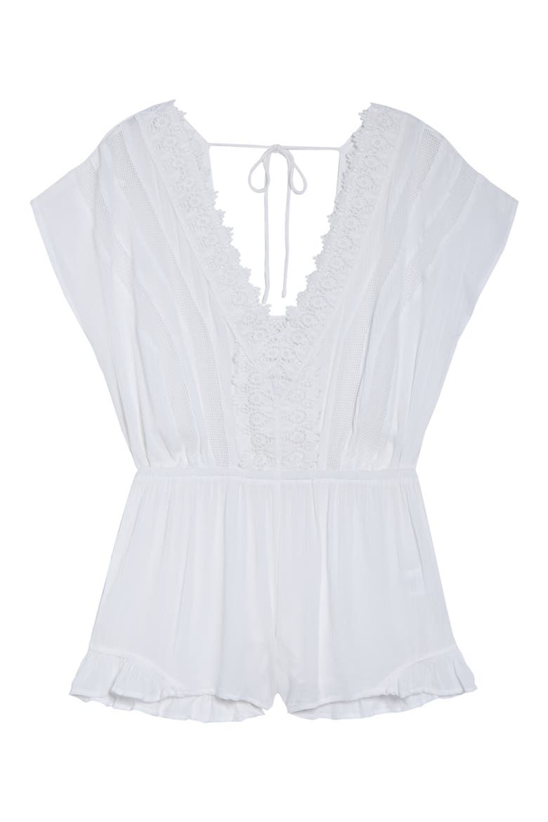 Shay Romper Cover-Up, Alternate, color, WHITE