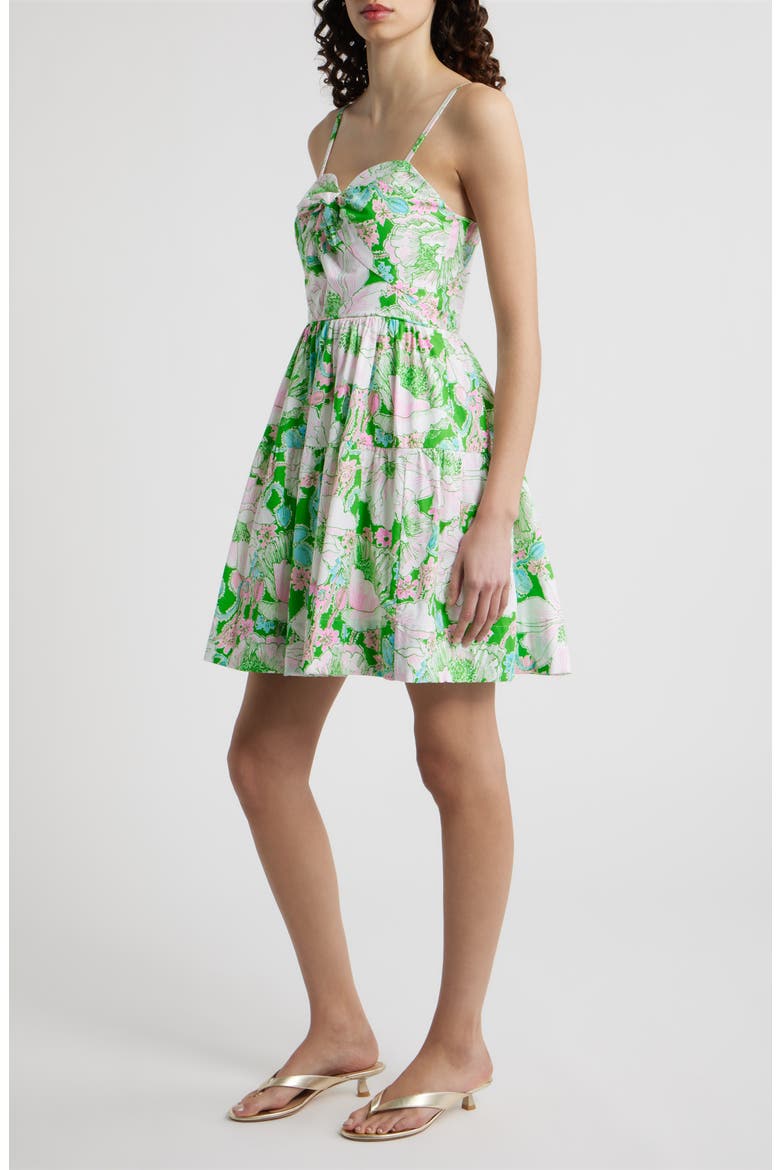 Bennet Floral Print Minidress, Alternate, color, PUTTING GREEN POPPY LAND