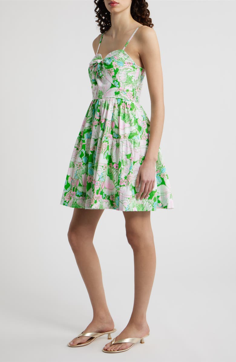 Lilly Pulitzer<sup>®</sup> Bennet Floral Print Minidress, Alternate, color, Putting Green Poppy Land
