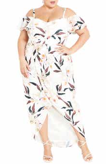 Orchid Cold Shoulder Tulip Hem Dress