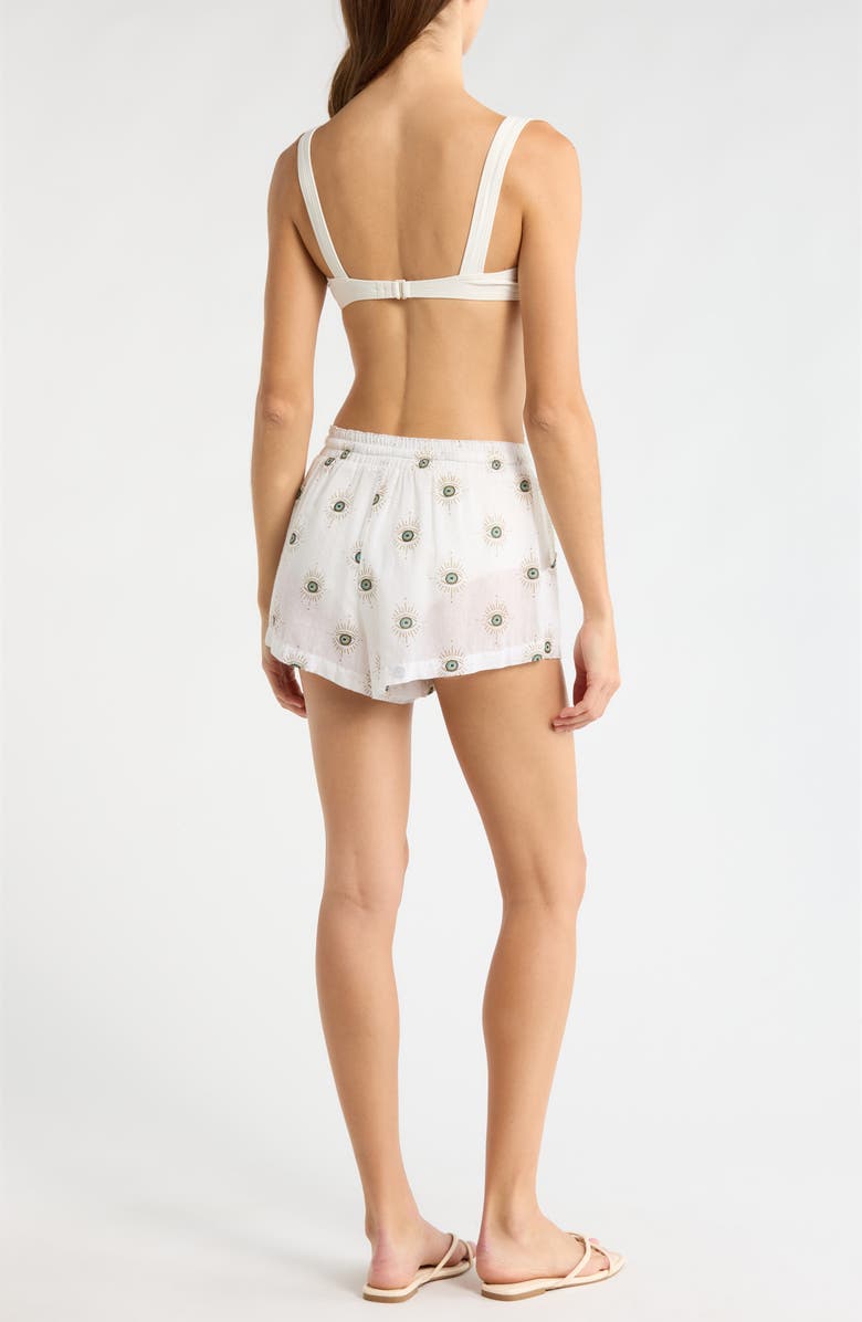 Elan Evil Eye Cover-Up Shorts, Alternate, color, White Evil Eye