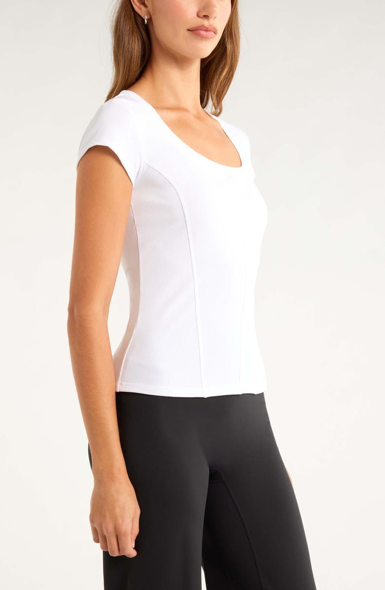 Zella Seamed Rib Top, Alternate, color, White