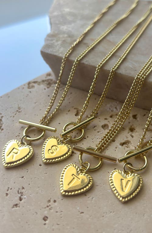 Adornia Initial Heart Toggle Necklace