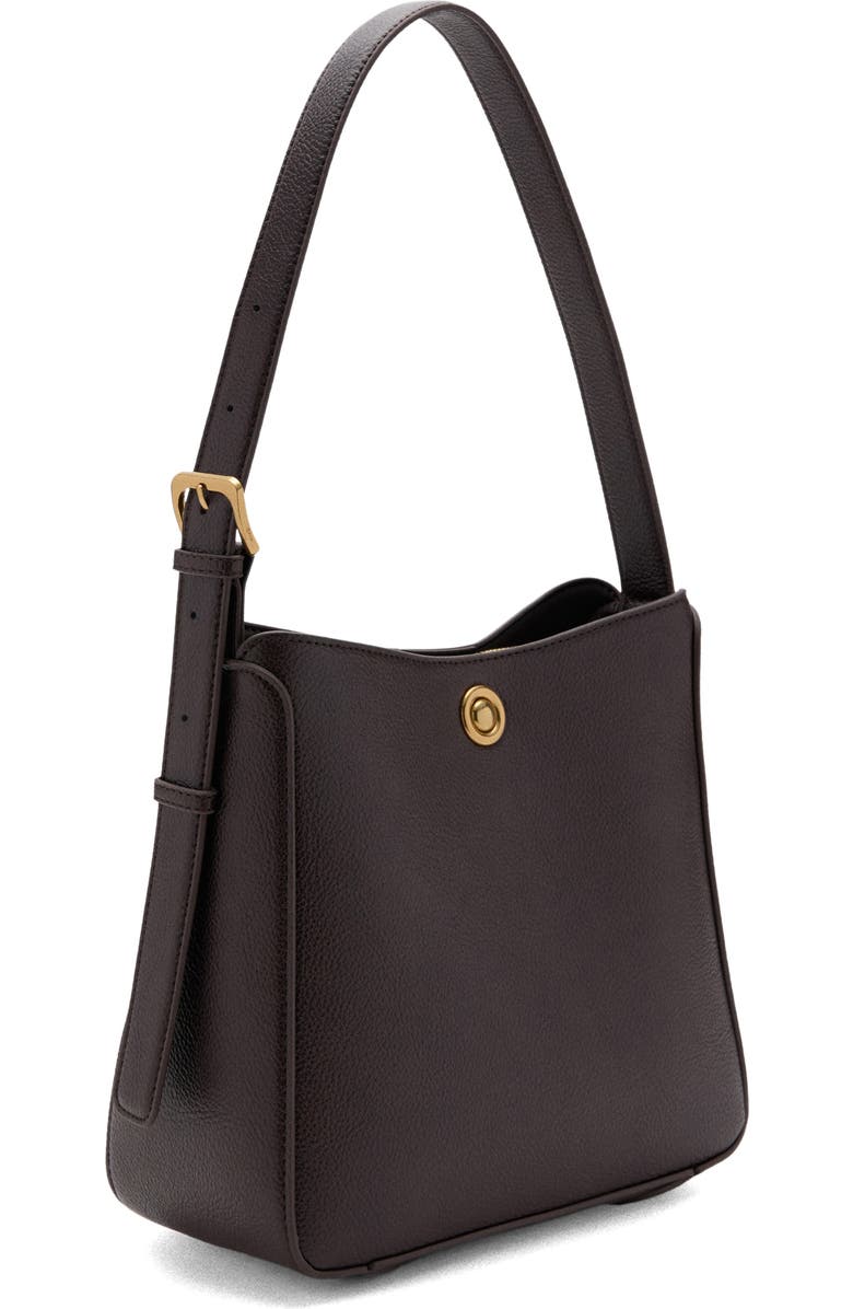 MANGO Medium Faux Leather Bucket Bag, Alternate, color, Chocolate